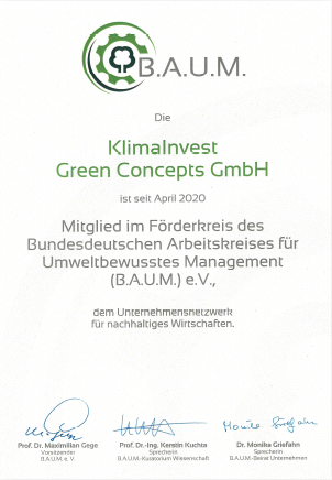 certificate Environment and Sustainability Award